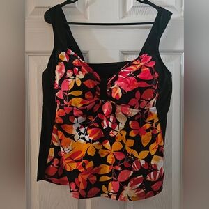 Delta Burke Swimwear Floral Tankini Top